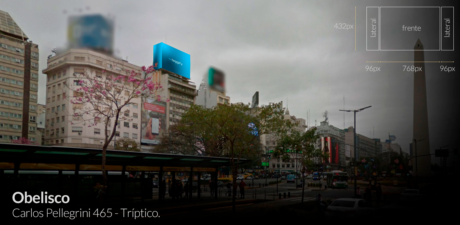 AR - CABA - Obelisco - Pellegrini 465 - Triptica - CABA